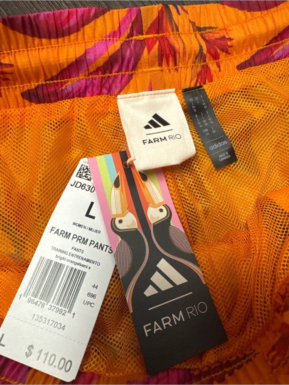 NWT Adidas X Farm Rio Large Joggers - Picture 10 of 11